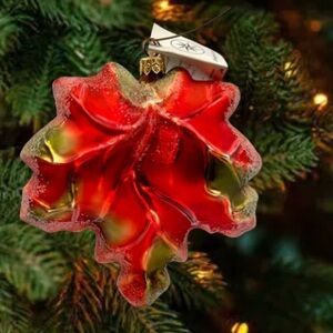 Vintage Christopher Radko Maple Frost Leaf Ornament. 98-489-0